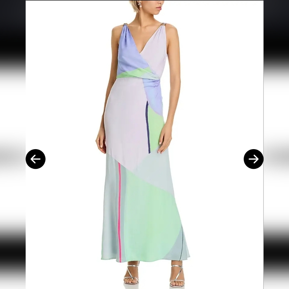 Retail *$595* NWT10 Crosby Derek Lam Gabrielle Maxi Dress in Lavender Mint Derby
